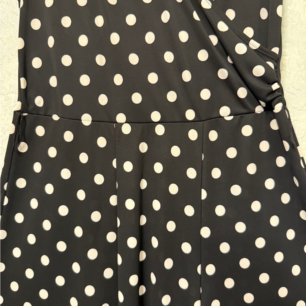 Jones New York Black and White polkadot V-Neck Maxi Dress - Picture 10 of 15